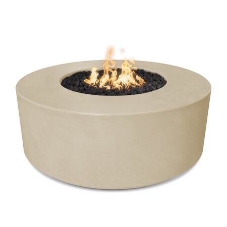 The Outdoor Plus 54 Round Florence Fire Pit, GFRC Concrete, Vanilla, Spark Ignition with Flame Sense, Liquid Propane OPT-FL54FSEN-VAN-LP